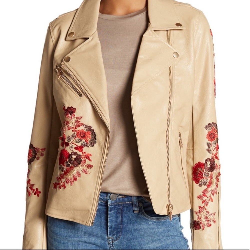 Anthropologie BLANKNYC Leather Wildflower Jacket